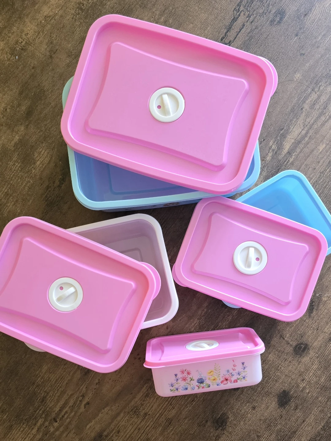 Set of 4 Floral Food Storage Containers