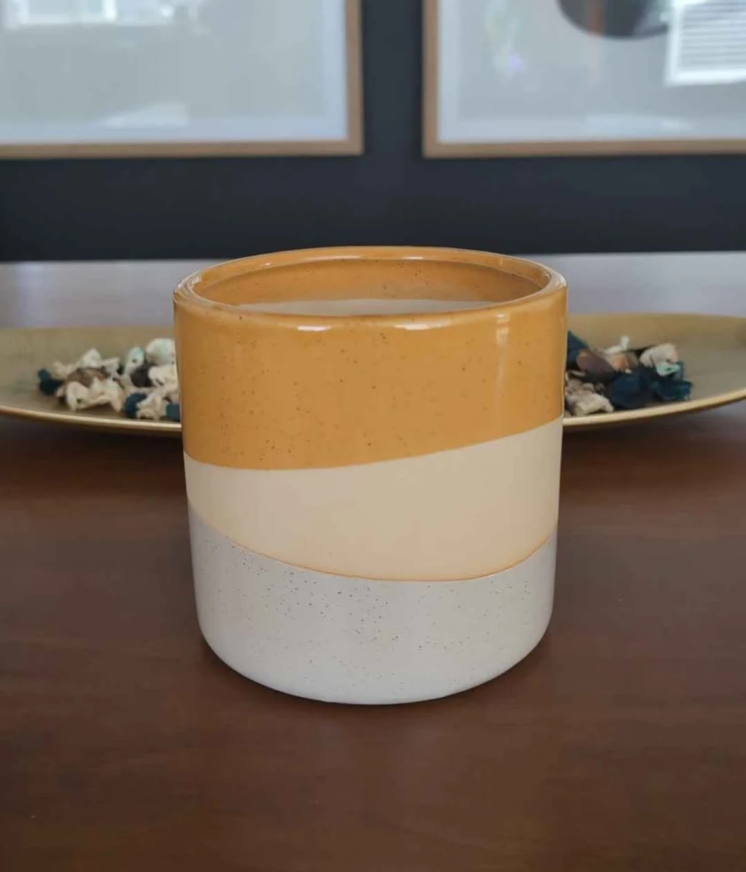 Tri-Colour Ceramic Pot S