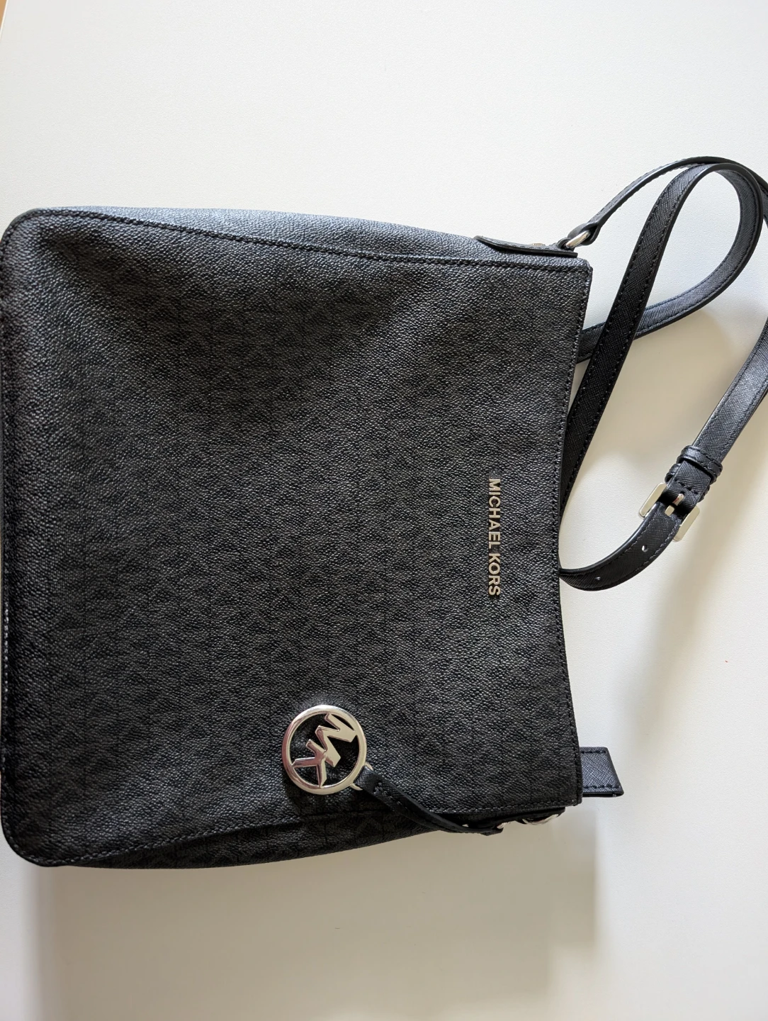 Michael Kors Black Signature Print Crossbody Bag
