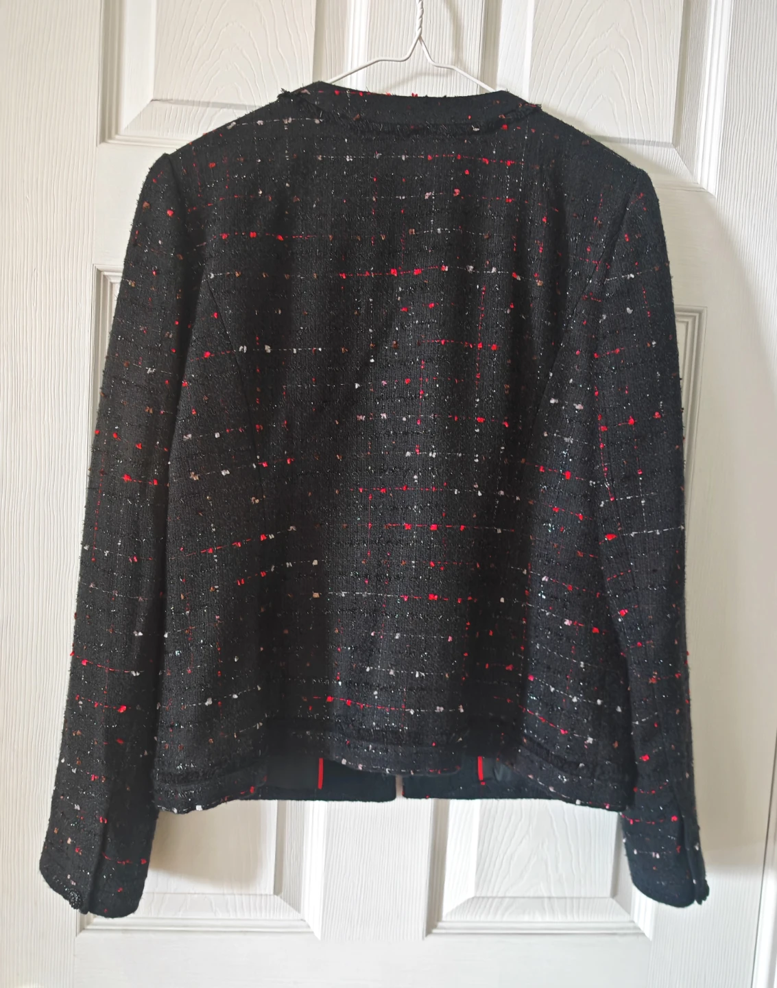 Karl Lagerfeld Paris Black Tweed Jacket Size 8 - photo 3