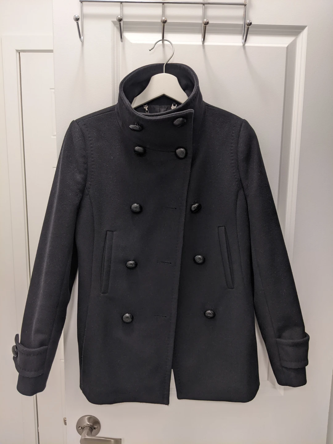 Aritzia Babaton Wool &Cashmere Blend Black Pea Coat - photo 3