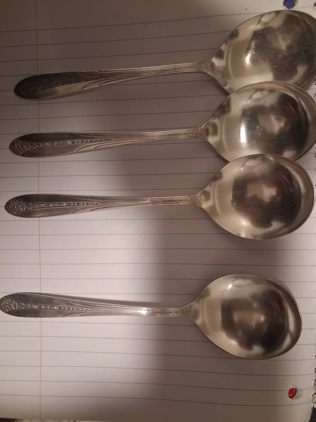 Set of 4 Silver Plated Soup Spoons - photo 3