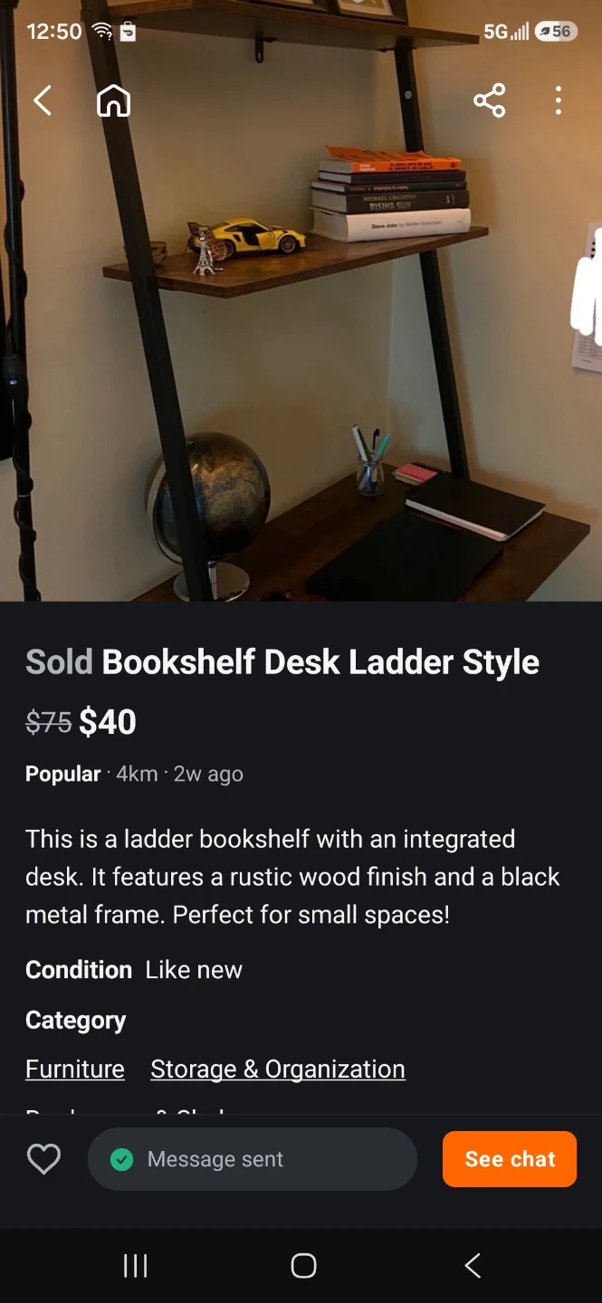 Ladder Style Bookshelf Desk - photo 2