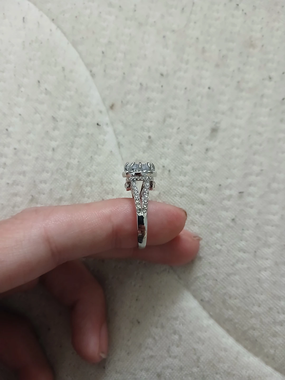 925 Silver & Light Blue & White Moissanite Ring - photo 3