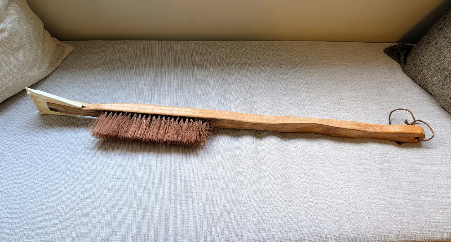 Wooden Snow Brush with Ice Scraper
