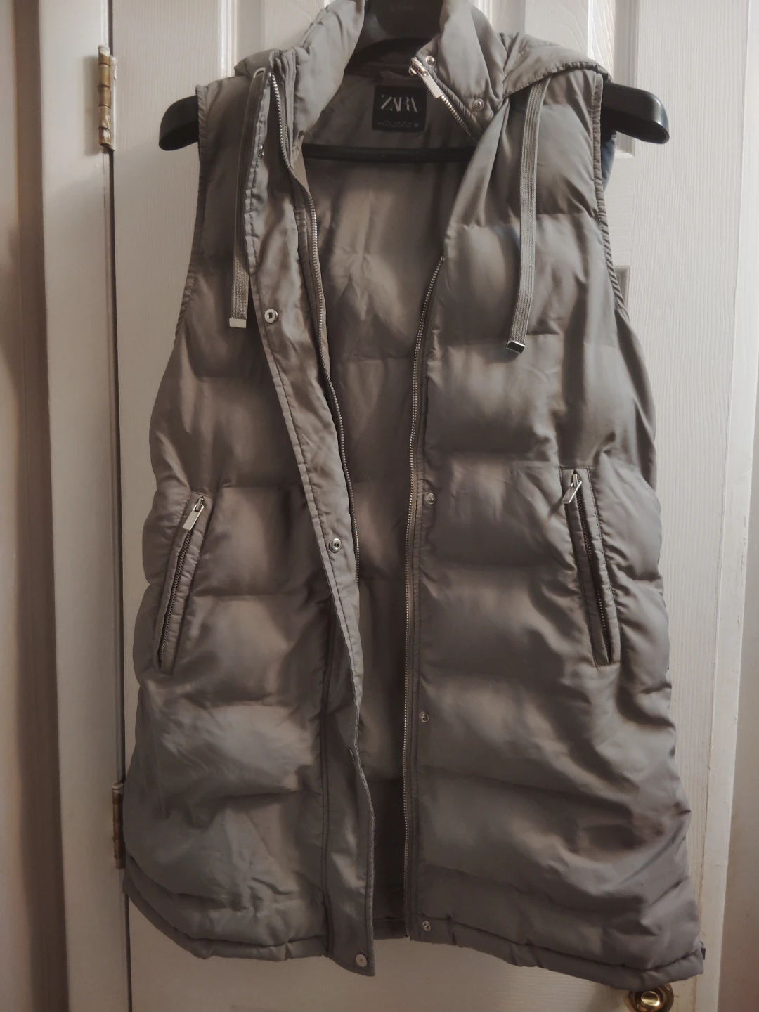 ZARA Women's Puffer Vest - Gray - Size S