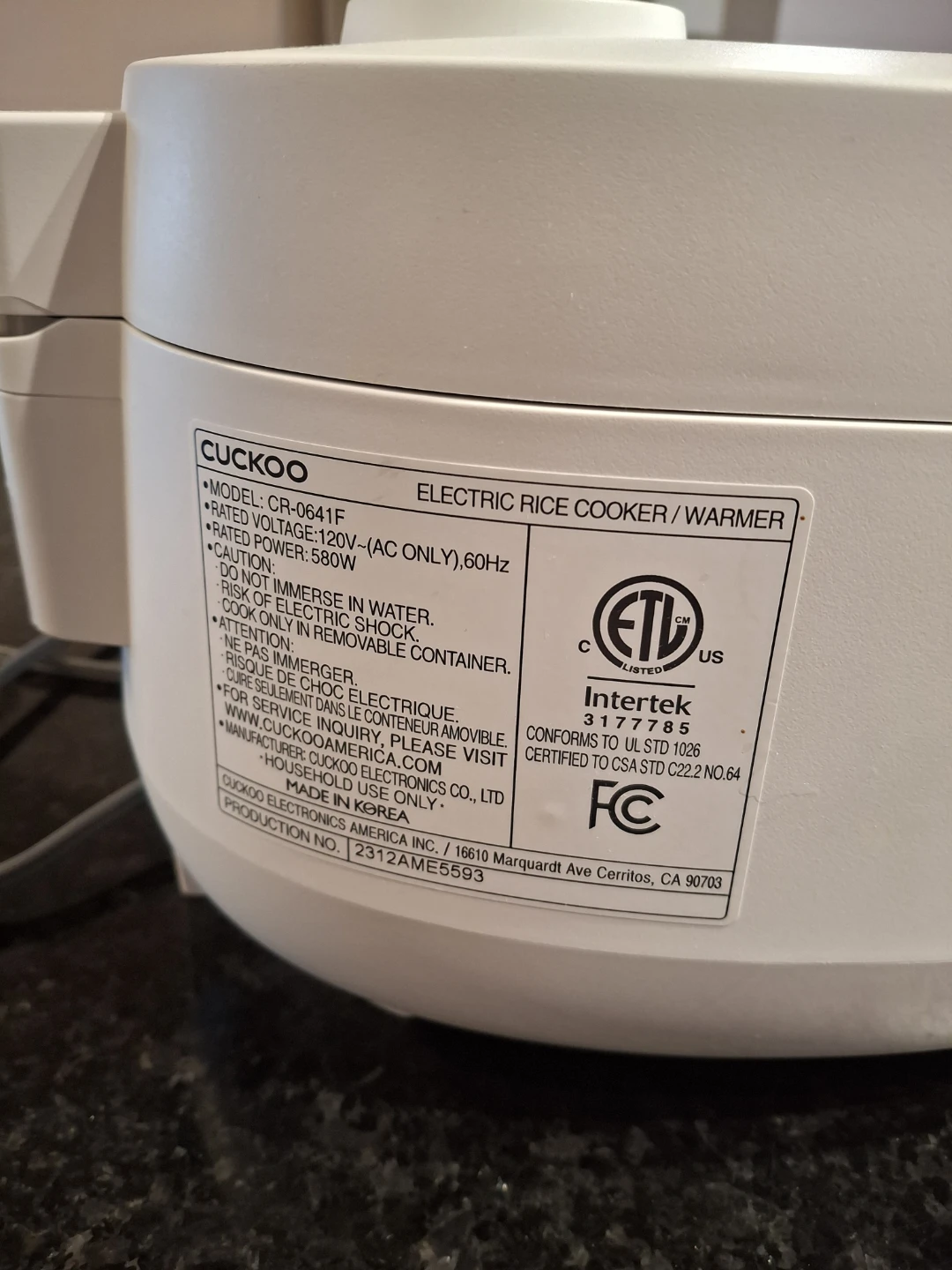 Cuckoo Electric Rice Cooker CR-0641F - photo 5