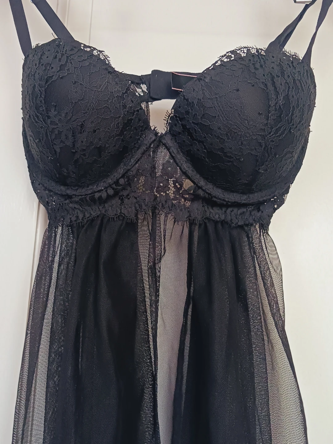 Victoria's Secret Black Lace Babydoll Lingerie - photo 3