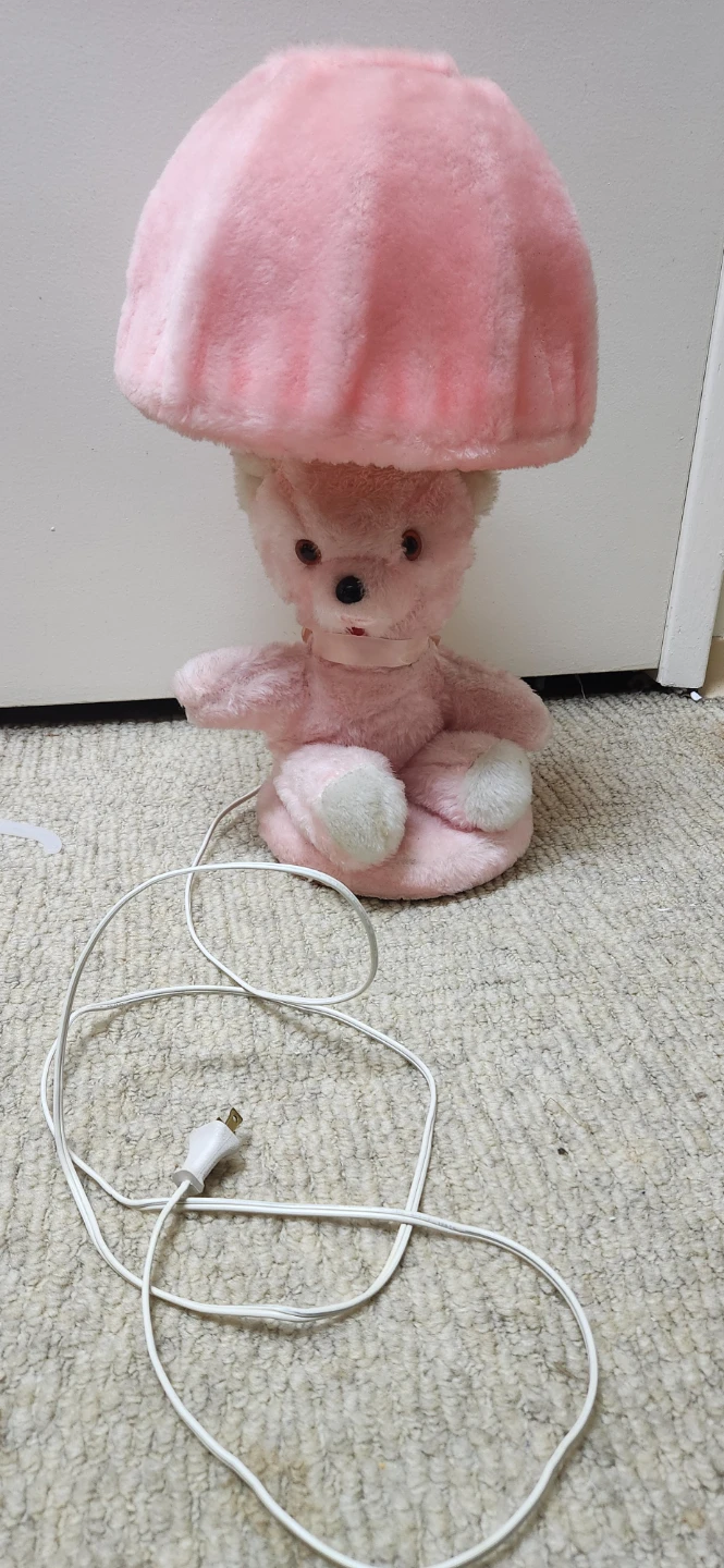 Pink Plush Teddy Bear Lamp