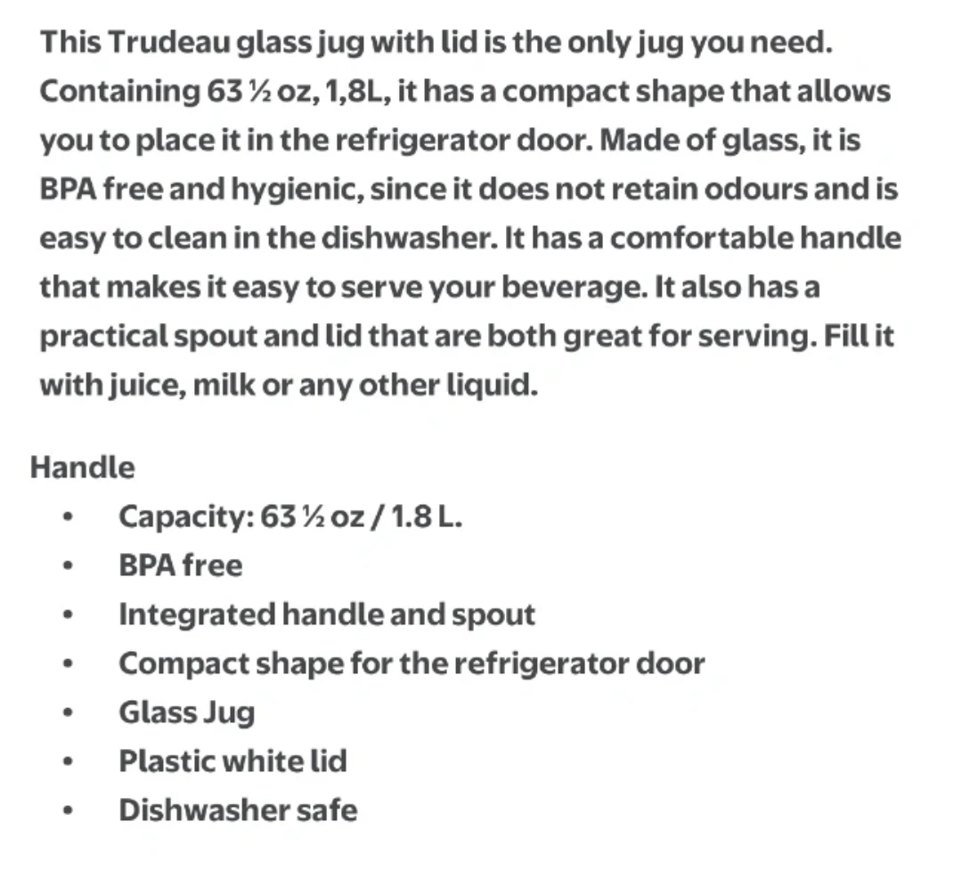 Glass Pitcher with Lid 1.8 Liter - photo 4