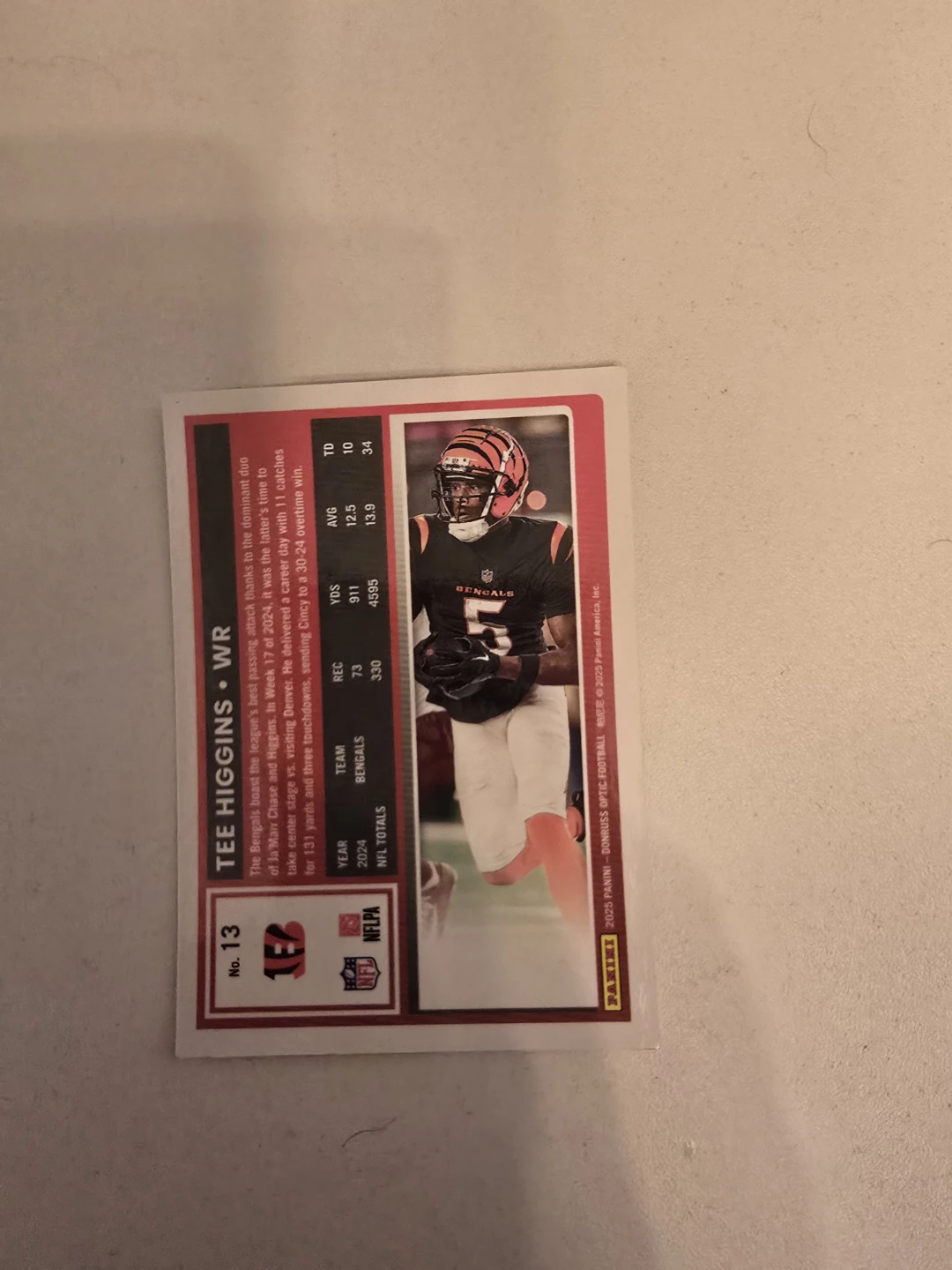 Panini 2023 Donruss Optic Tee Higgins Bengals Football Card - photo 4