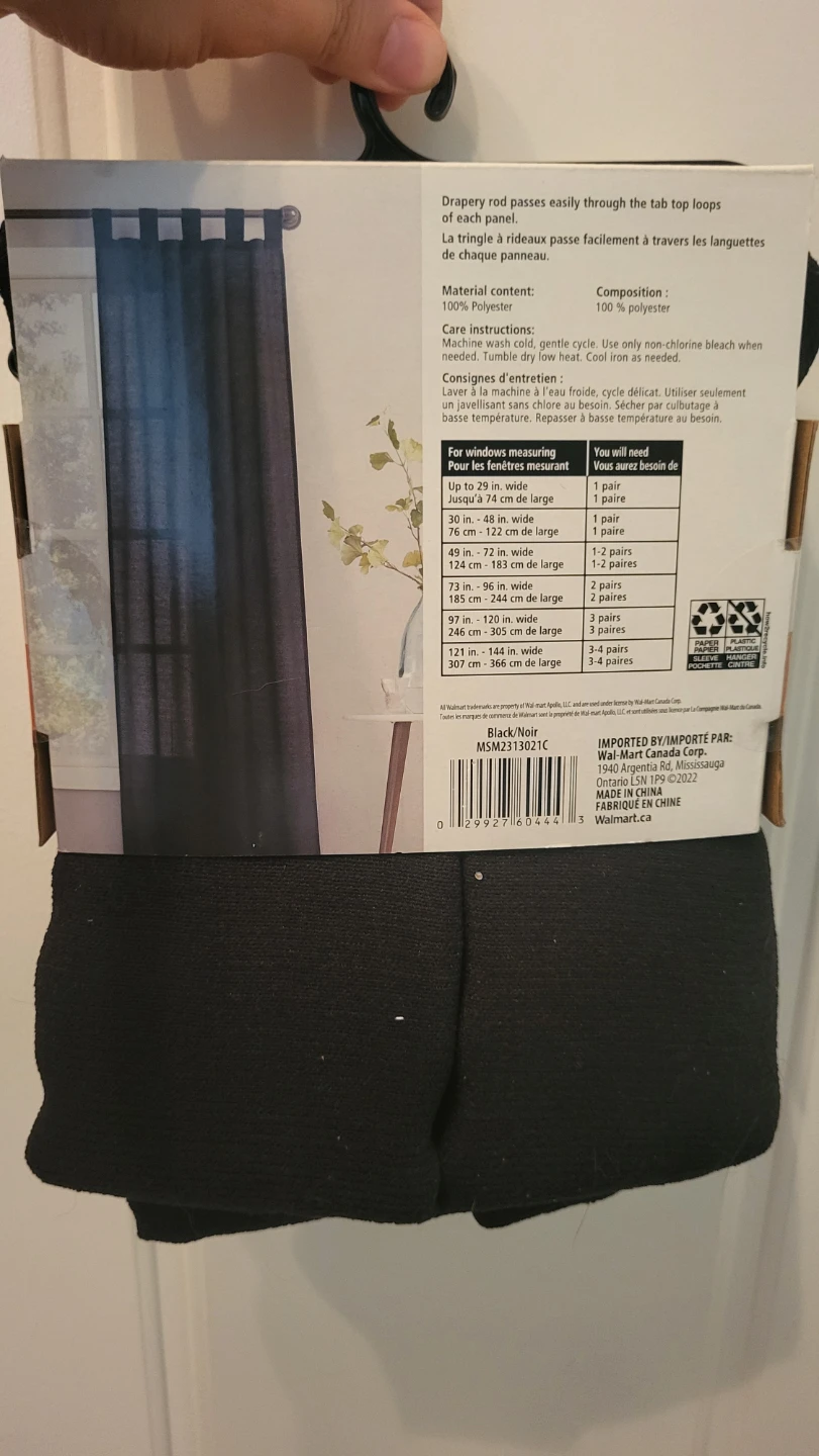 Mainstays Jensen Tab Top Curtain Panels  37" x 84" - photo 2