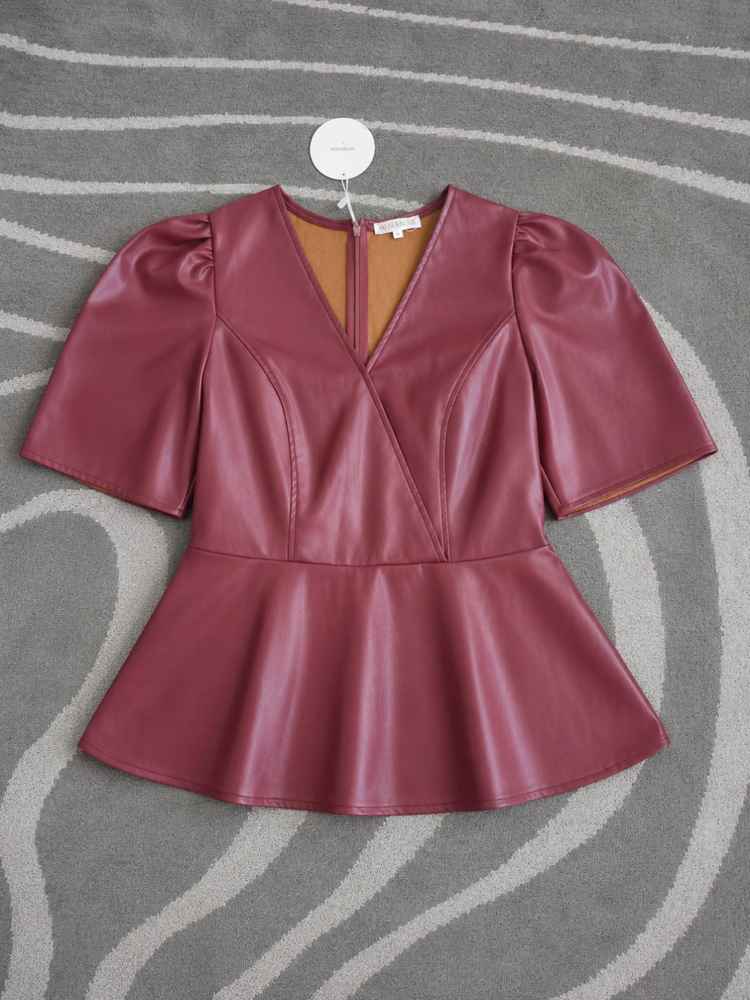 Avalanche Faux Leather Peplum Top