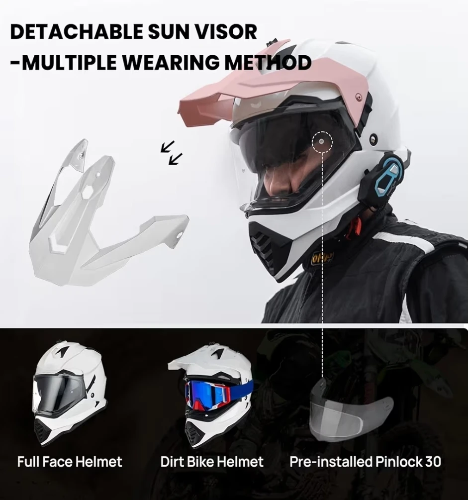ILM Dual Sport Adventure Motorcycle Helmet - photo 3
