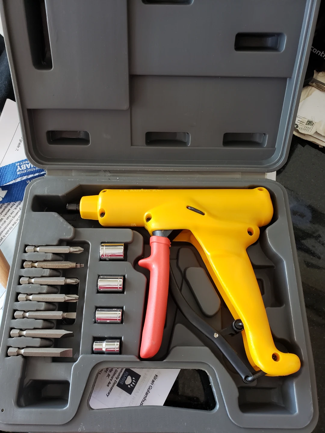 Yellow Power Screwdriver Tool Kit with Bits