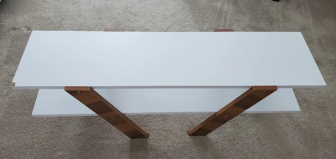 White TV stand with Wood Legs - photo 2