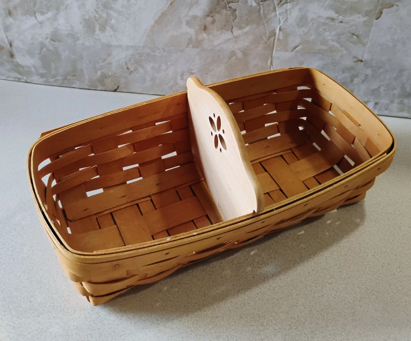 1997 SIGNED LONGABERGER CRACKER BASKET WITH DIVIDER