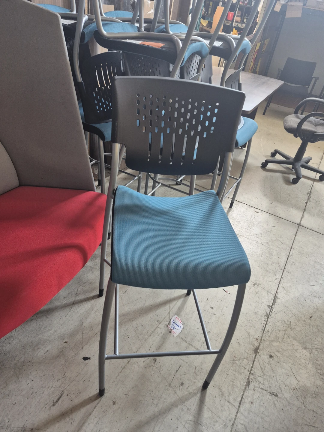Blue and Black Counter Stool Chair
