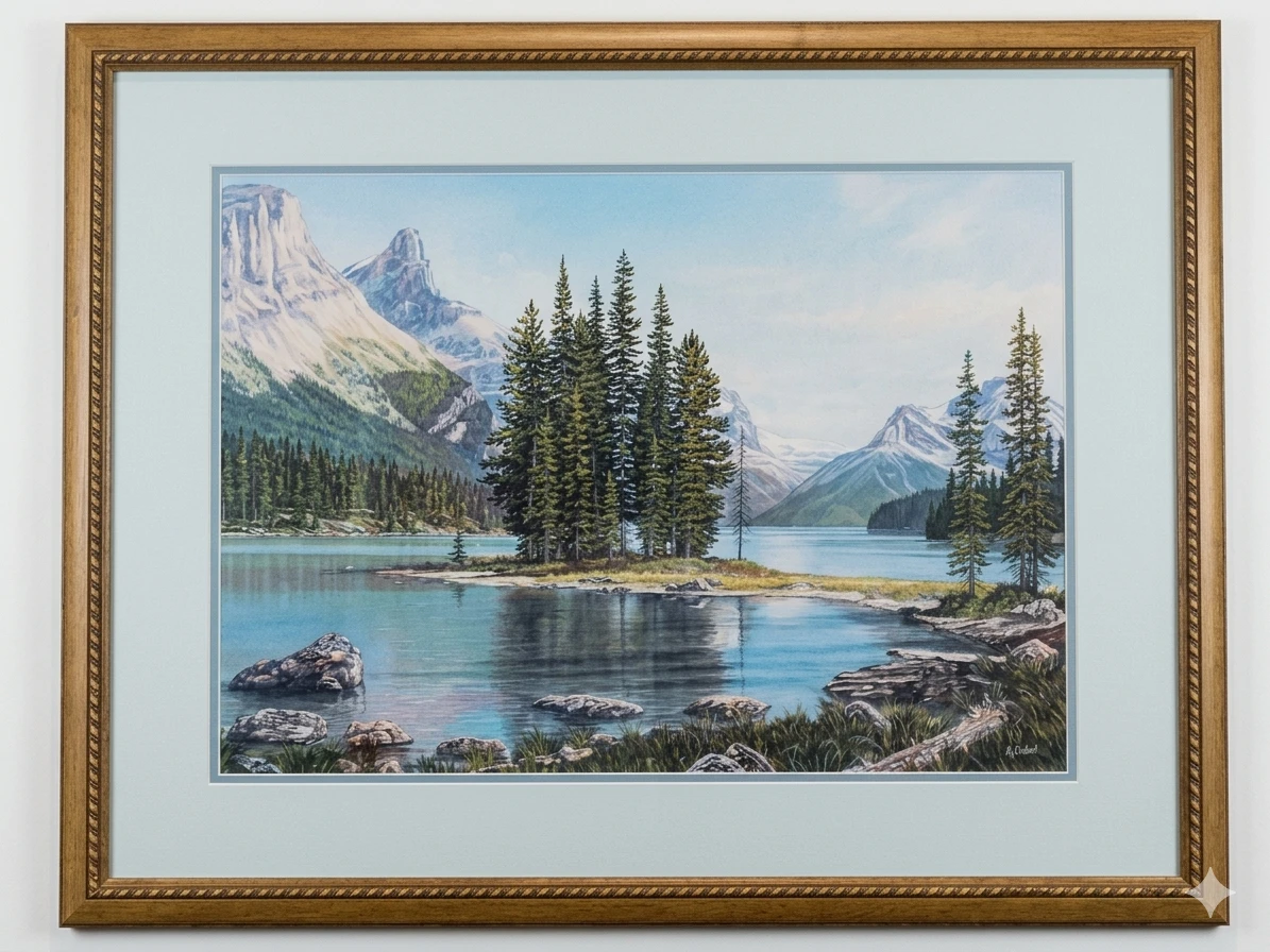 Framed Landscape Painting by L. A. Chabot