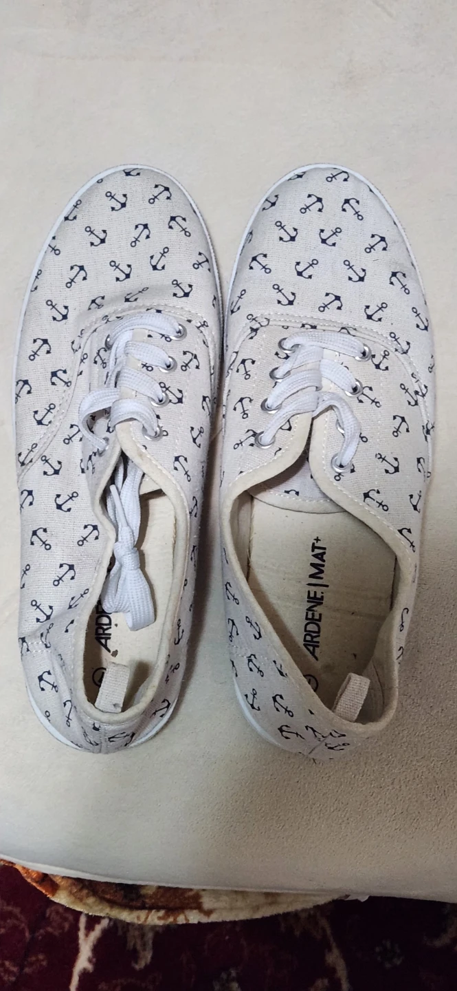 Ardene Anchor Print Canvas Shoes