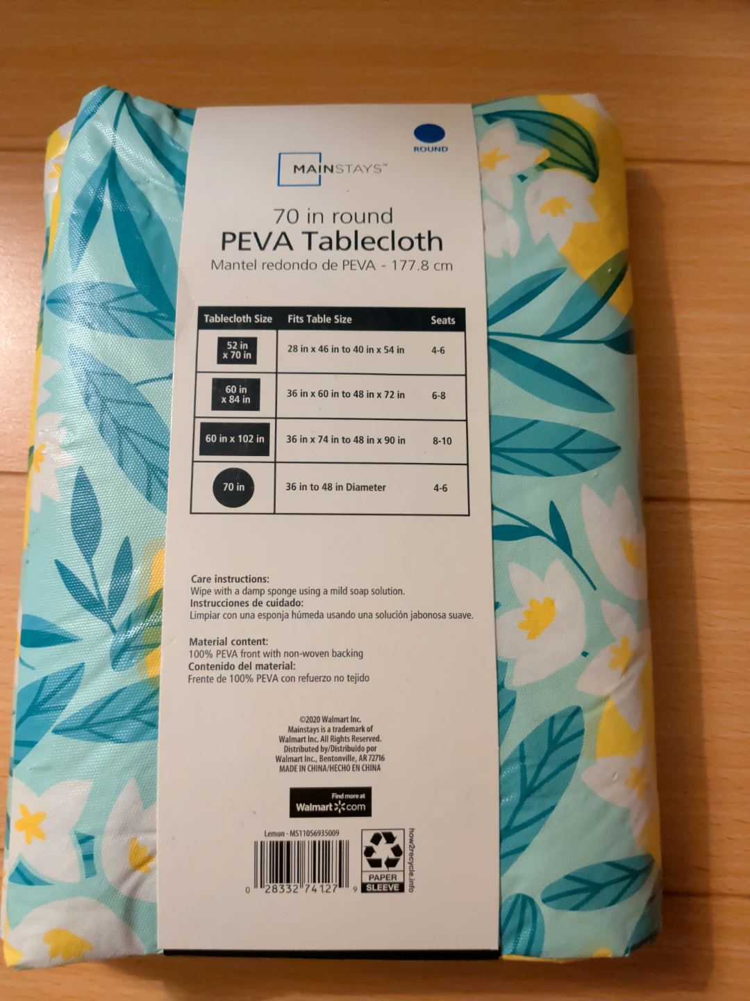 Mainstays 70 in Round PEVA Tablecloth - photo 2