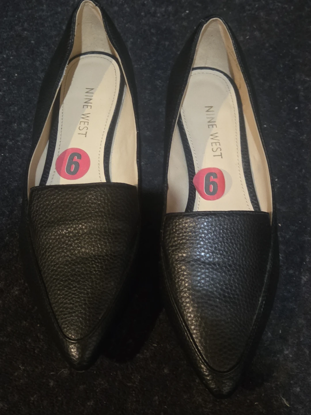 Nine West Black Pointed Toe Flats Size 6
