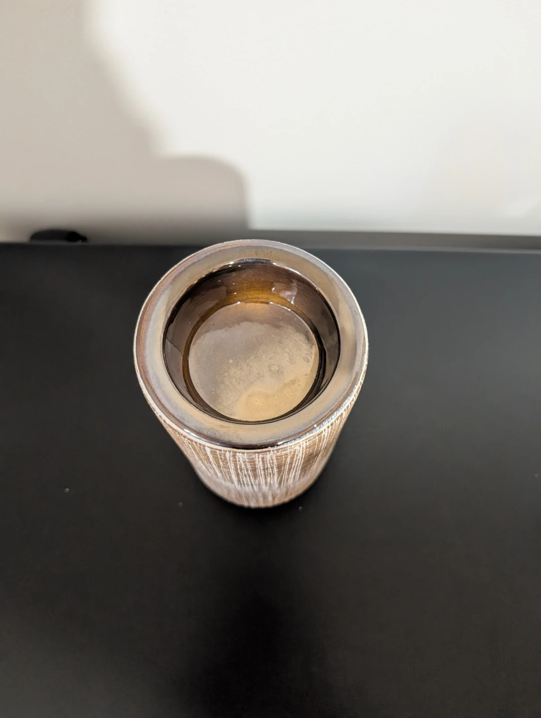 Brown and White Textured Candle Holder - photo 2