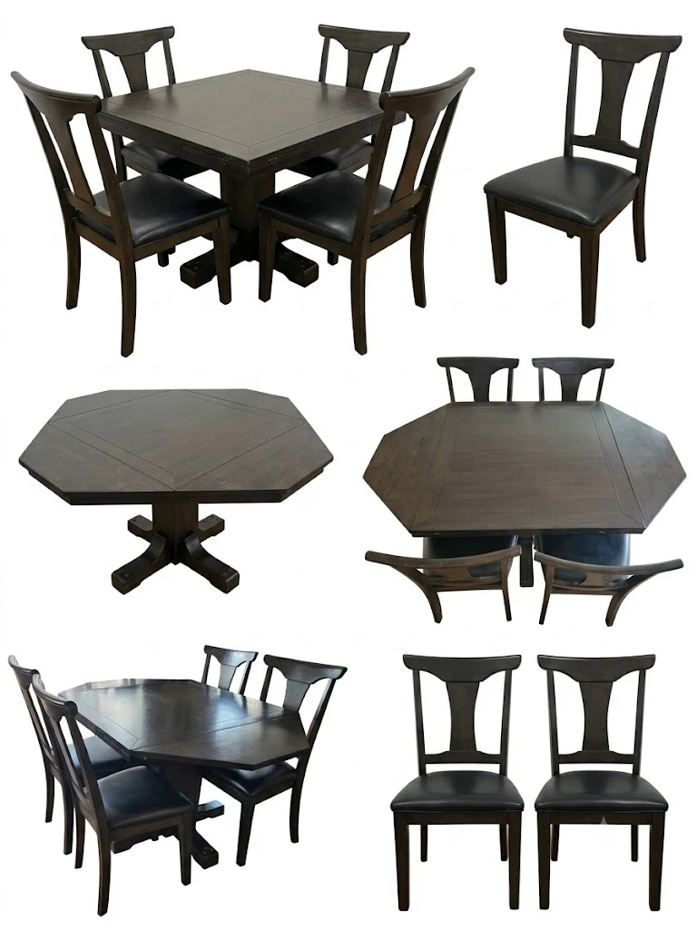 Dark Wood Dining Table and 4 Chairs