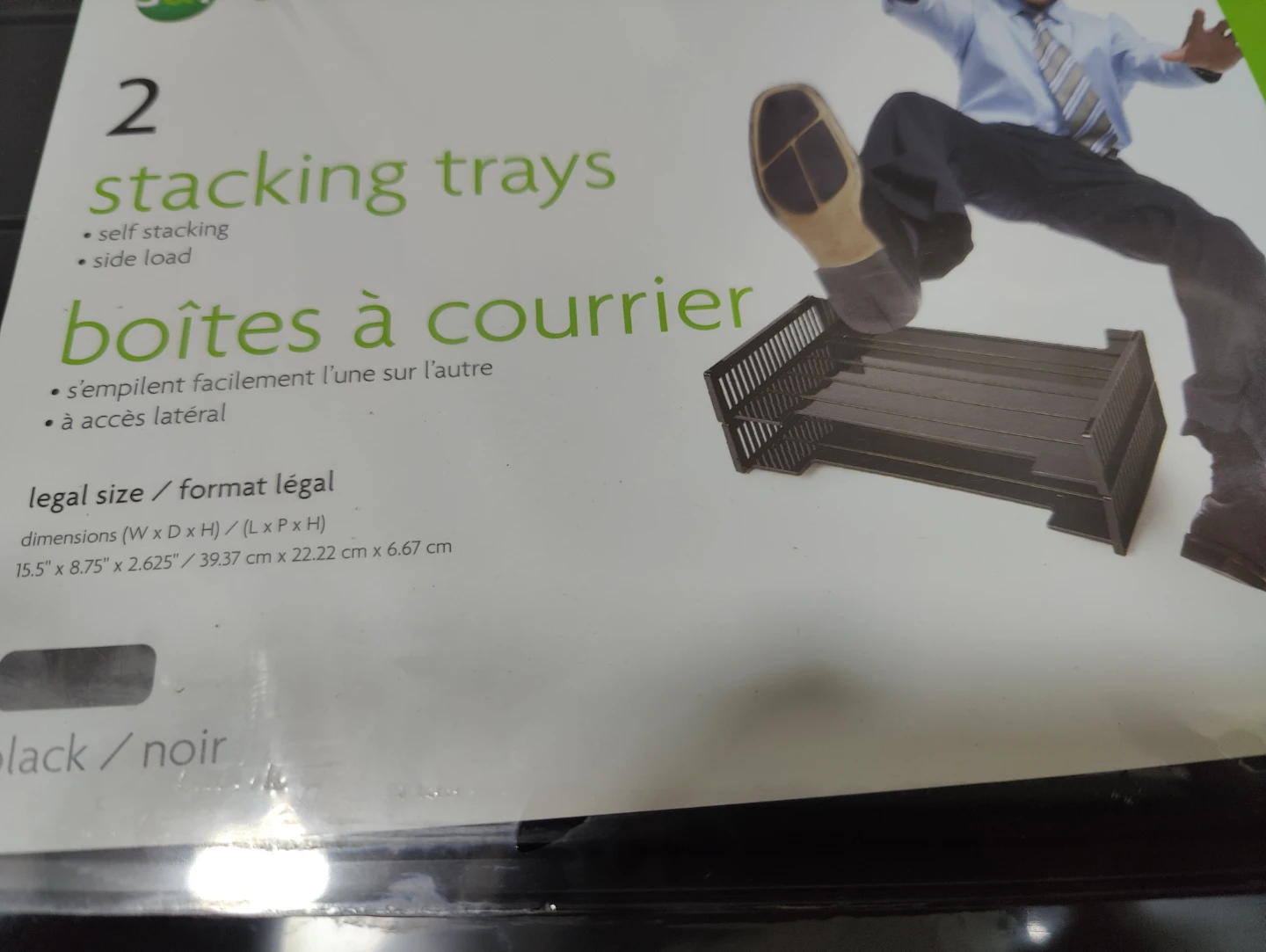 Grand & Toy 2 Stacking Trays - Black