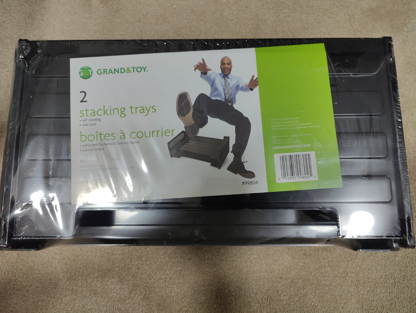 Grand & Toy 2 Stacking Trays - Black - photo 2