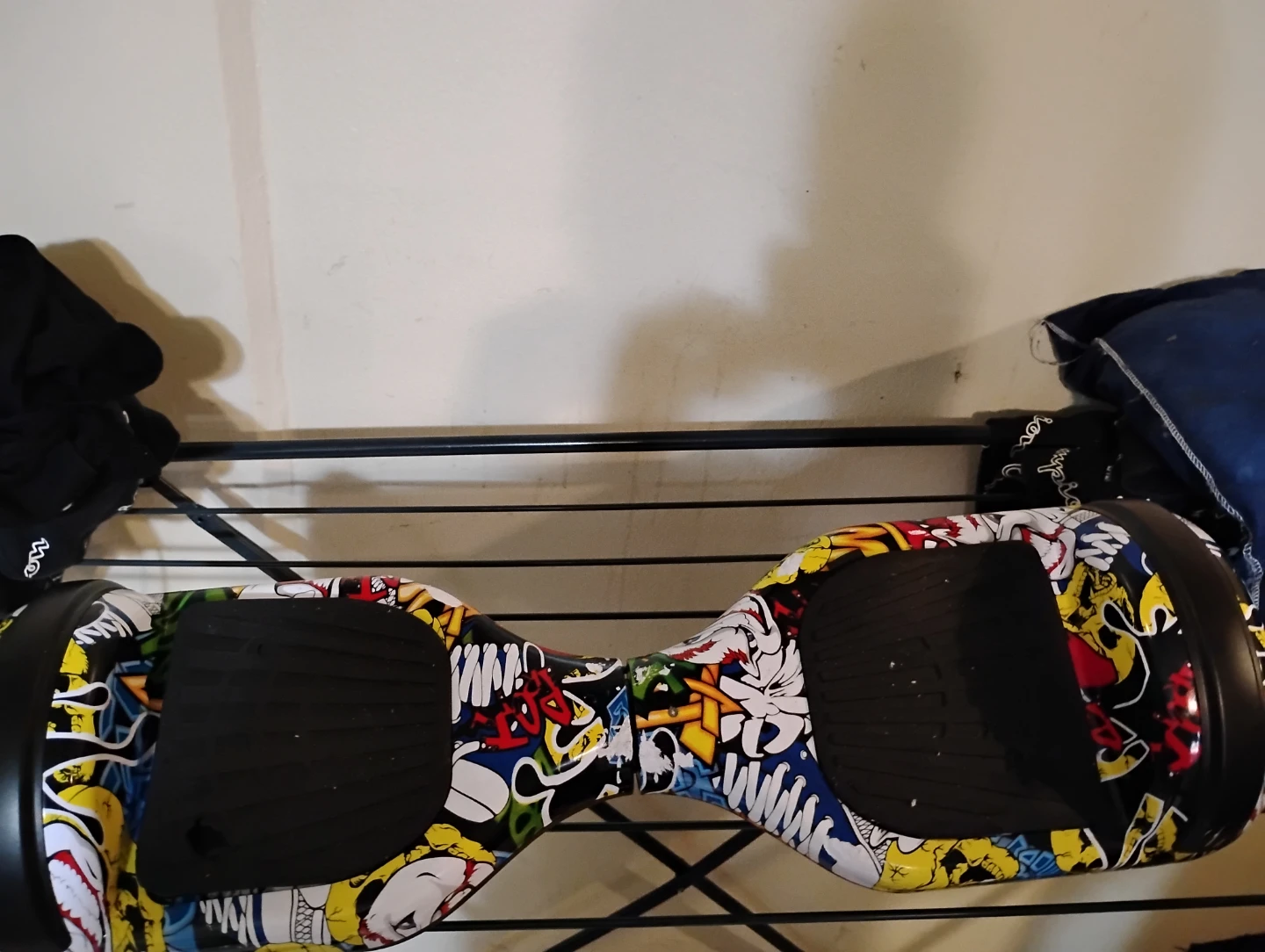 Hoverboard with graffiti-style wrap