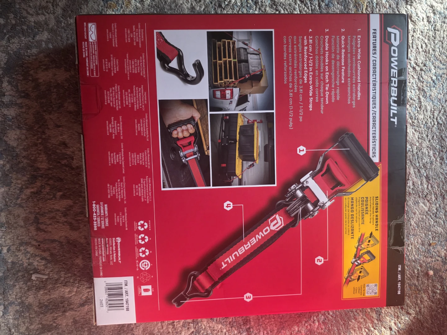 Powerbuilt 4 Pc Ratchet Tie Down Set - photo 2