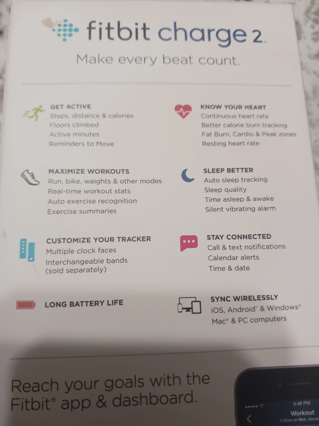Fitbit Charge 2 Heart Rate + Fitness Wristband - Gunmetal Series - photo 2