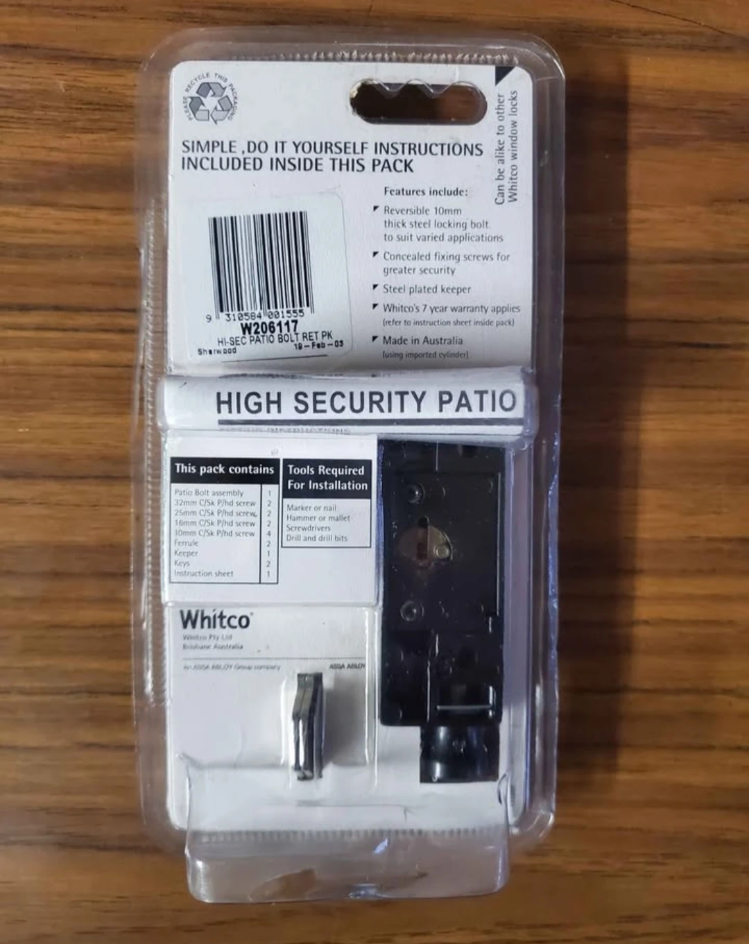 Whitco High Security Patio Bolt - photo 2