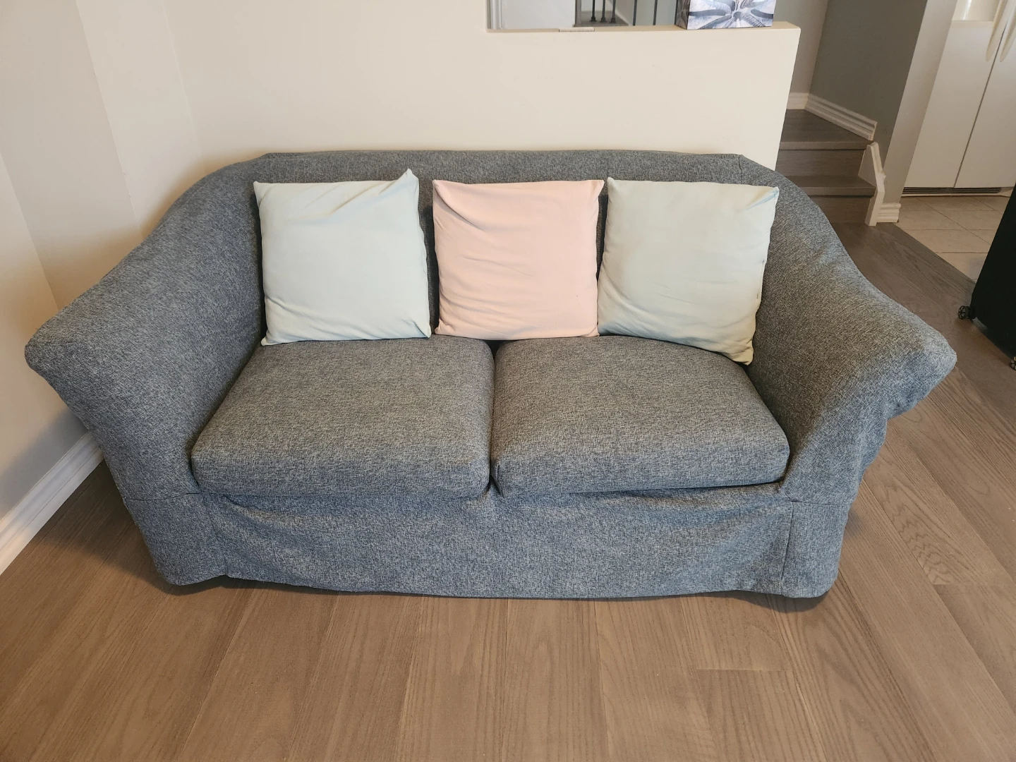 Grey Sofa with Accent Pillows