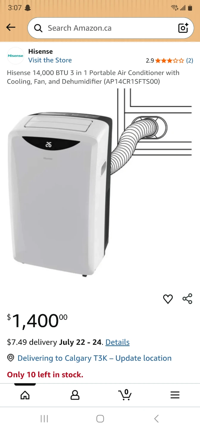 Hisense AP-14CR1SFTS00 Portable Air Conditioner 14,000 BTU