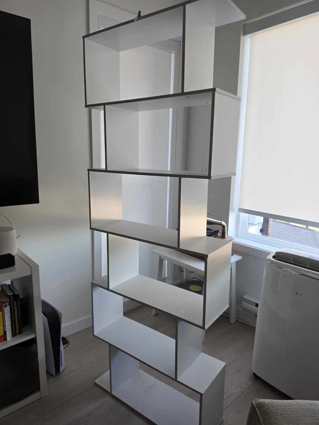 White Geometric Bookshelf