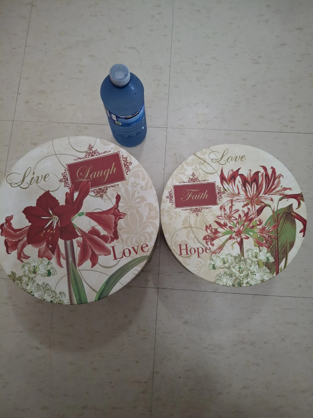 Decorative Round Storage Boxes (Set of 2)
