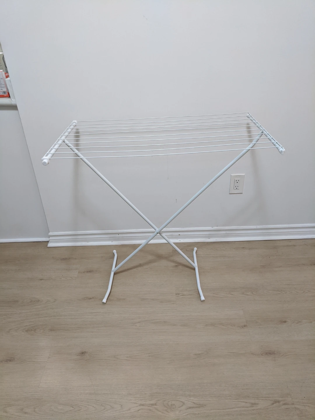 White folding drying rack