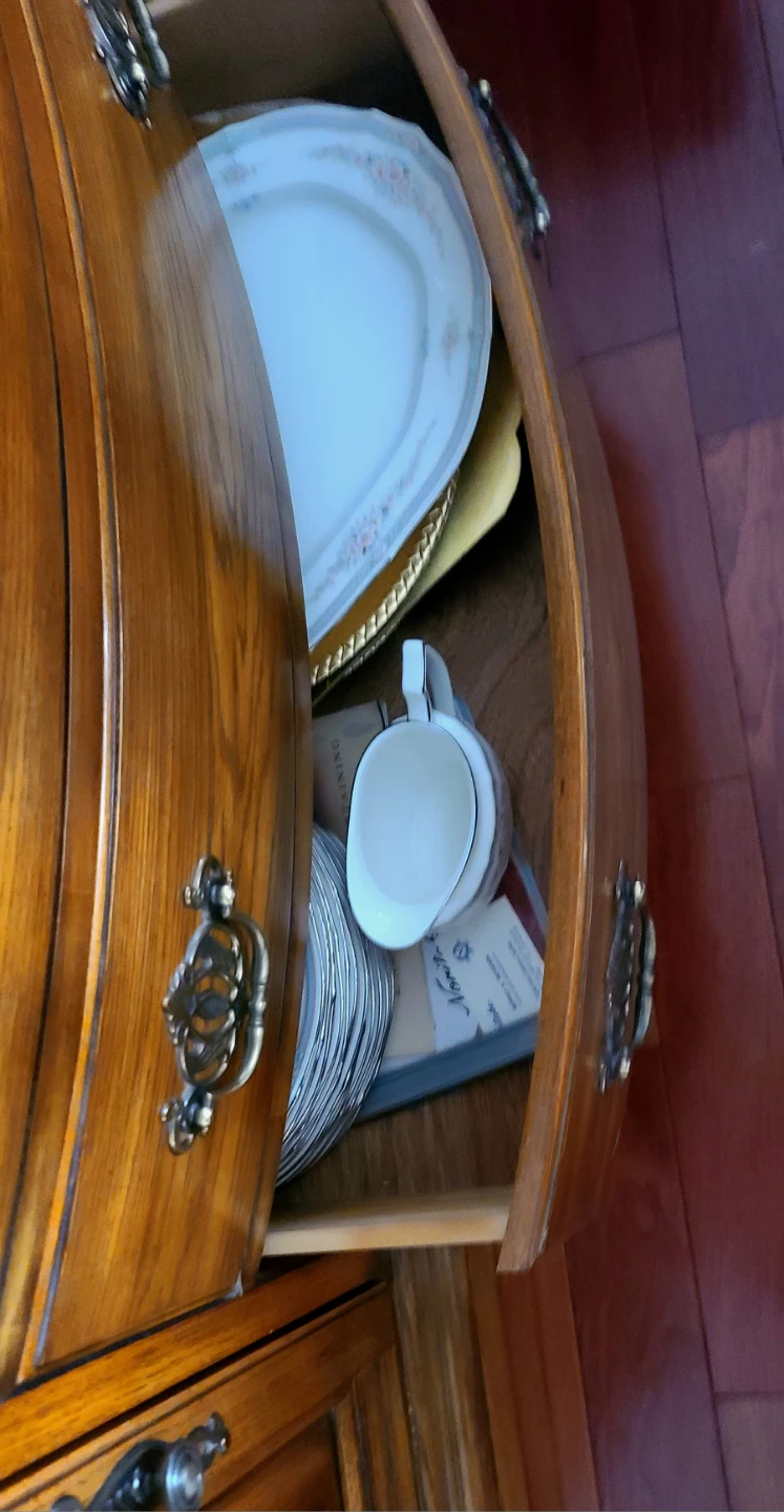 Wooden Dining Table with Chairs and China Cabinet - photo 5