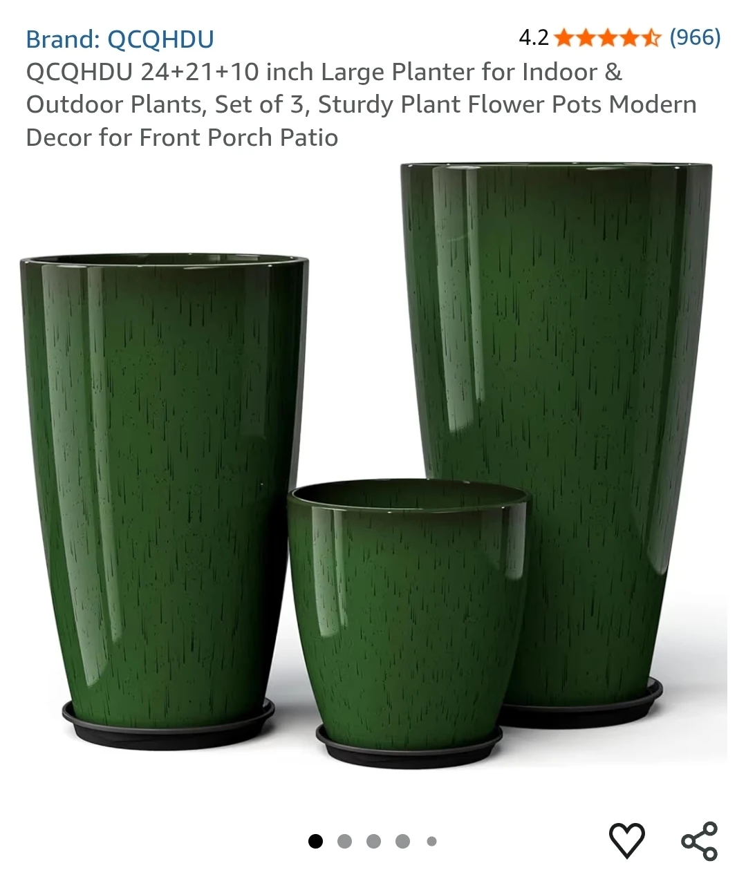 QCQHDU 24+21+10 inch Large Planter Set of 3