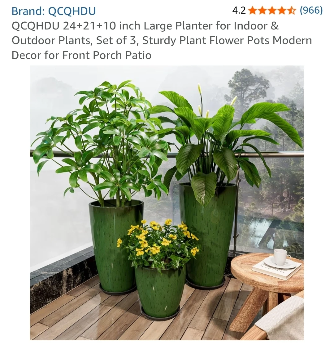QCQHDU 24+21+10 inch Large Planter Set of 3 - photo 5