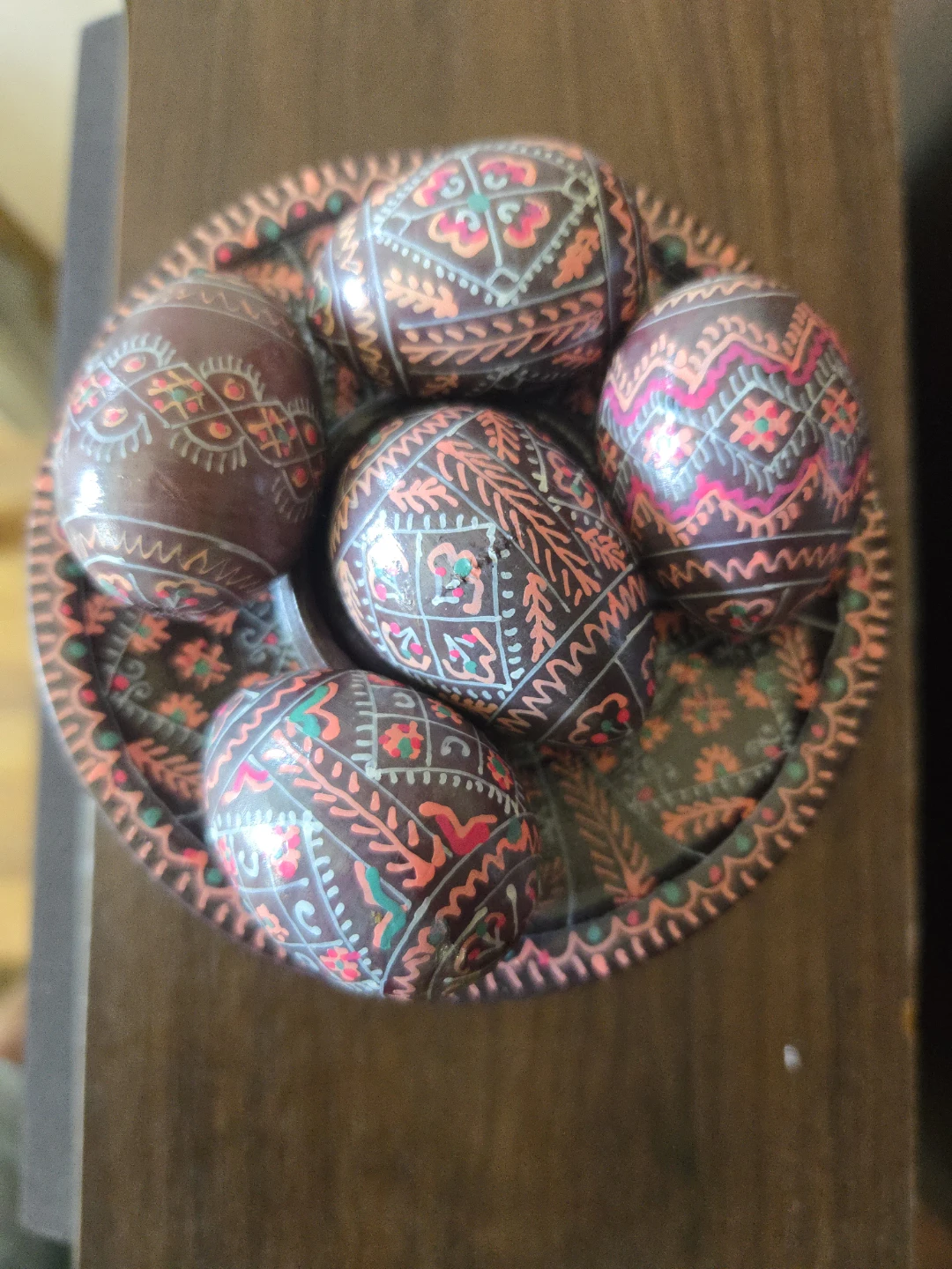 Decorative Hand-Painted Ukranian Easter Eggs with Stand - photo 3