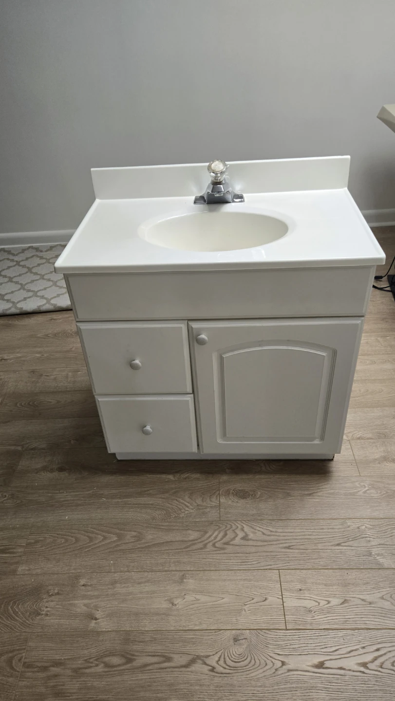 White Bathroom Vanity with Sink