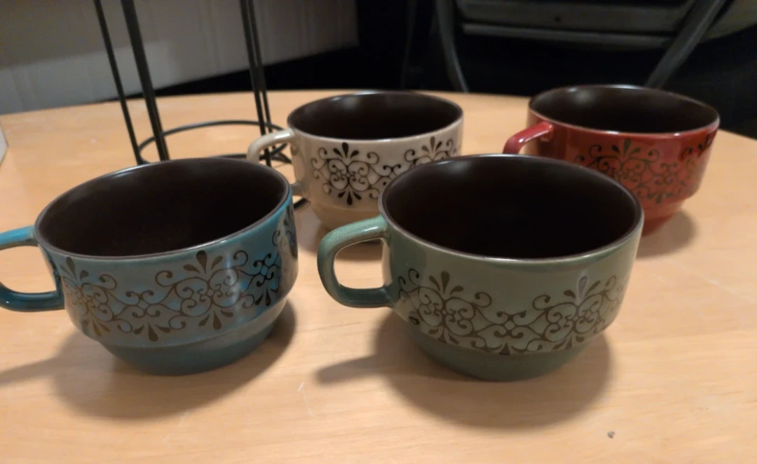 Set of 4 Stackable Soup Mugs with Rack, Pier 1 imports - photo 2