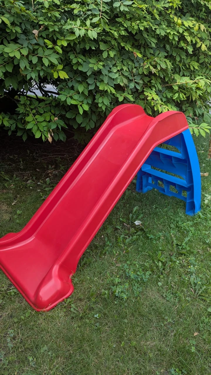 Red and Blue Plastic Children's Slide