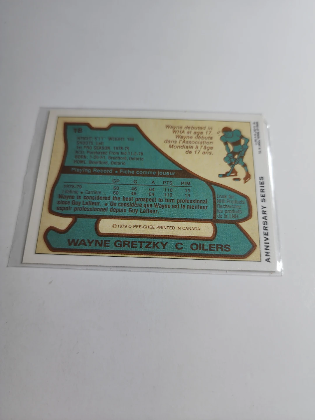 Wayne Gretzky Edmonton Oilers O-Pee-Chee Hockey Card - photo 3