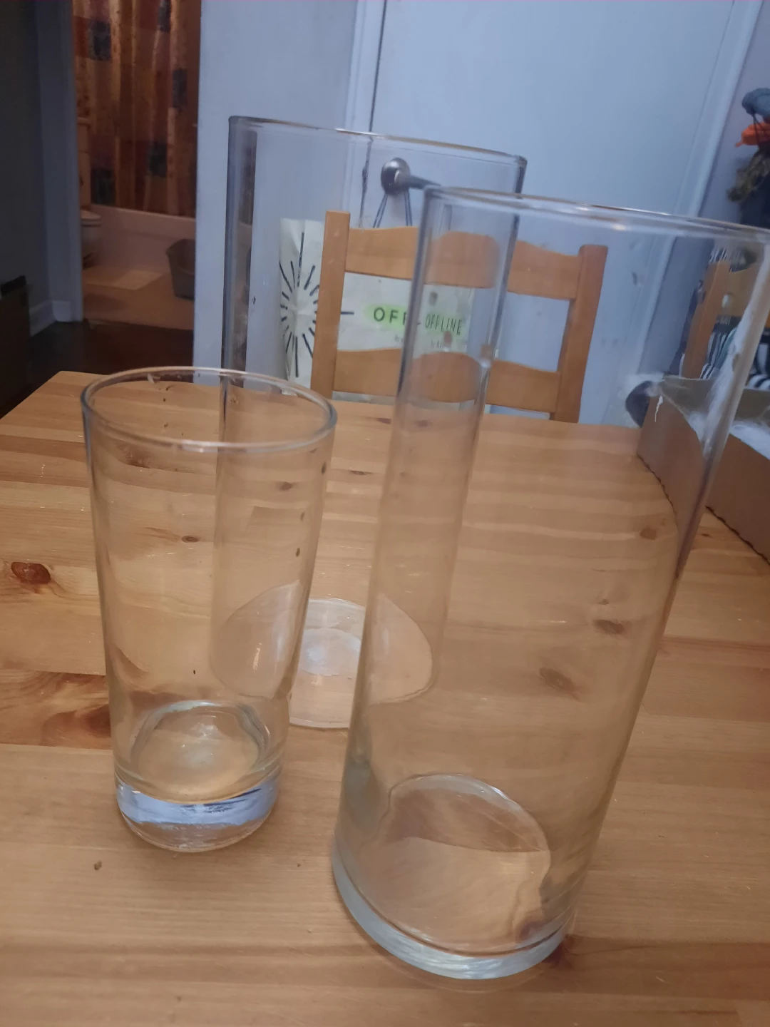 3 Glass Vases