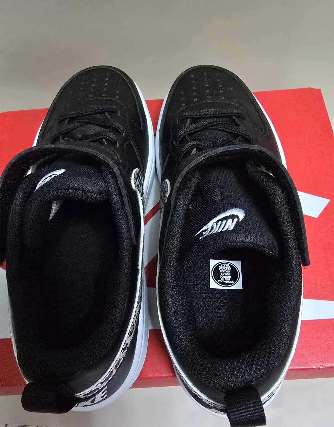 New Nike Court Borough Low (Shoes Black/Leopard Print Size 1Y - photo 3