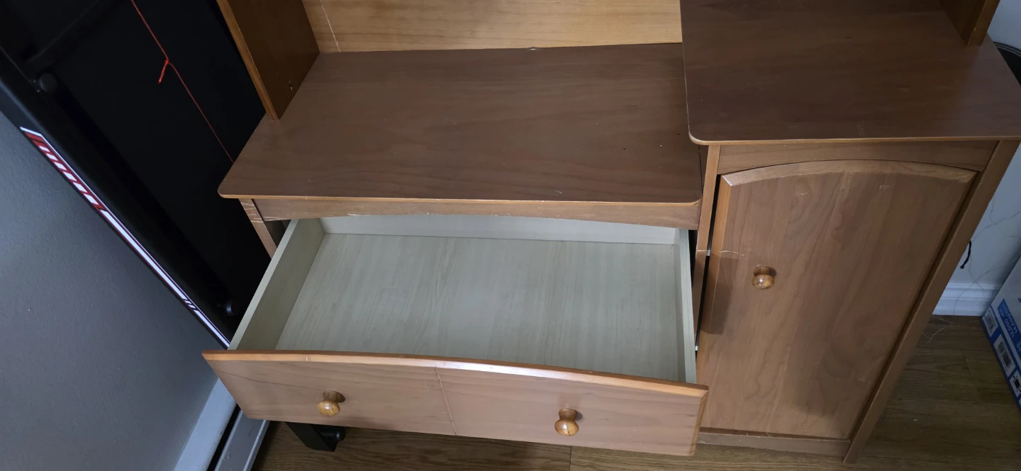 Wooden Dresser with Hutch and Cabinet - photo 3